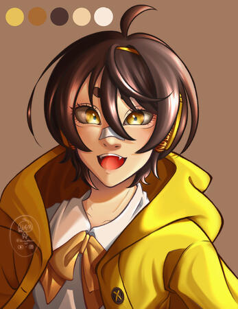 Self Portrait WIP (Line Art + Full Coloring)